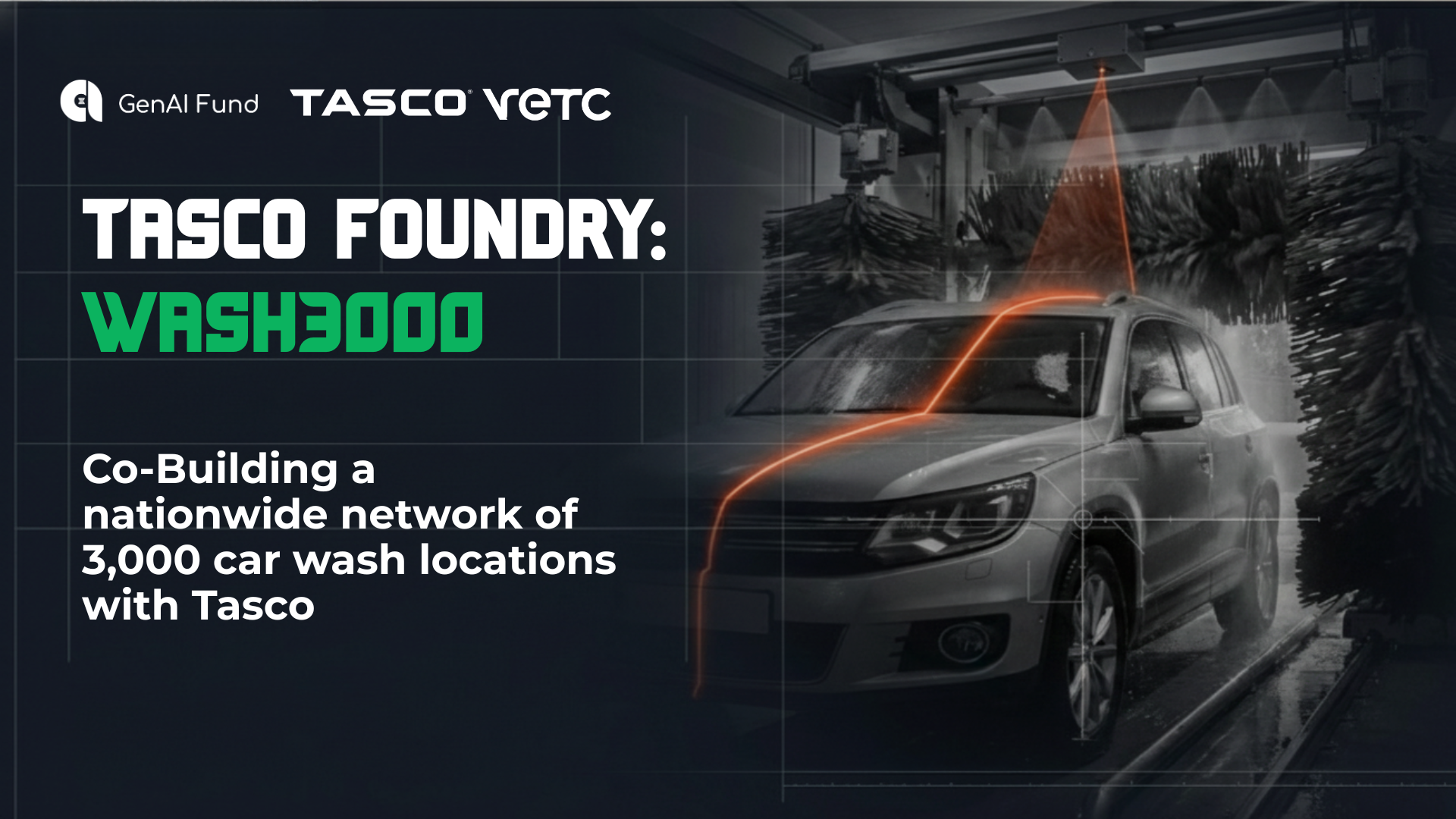 TASCO Foundry: Wash3000 — co-building a nationwide network of 3,000 car wash locations with TASCO and VETC.