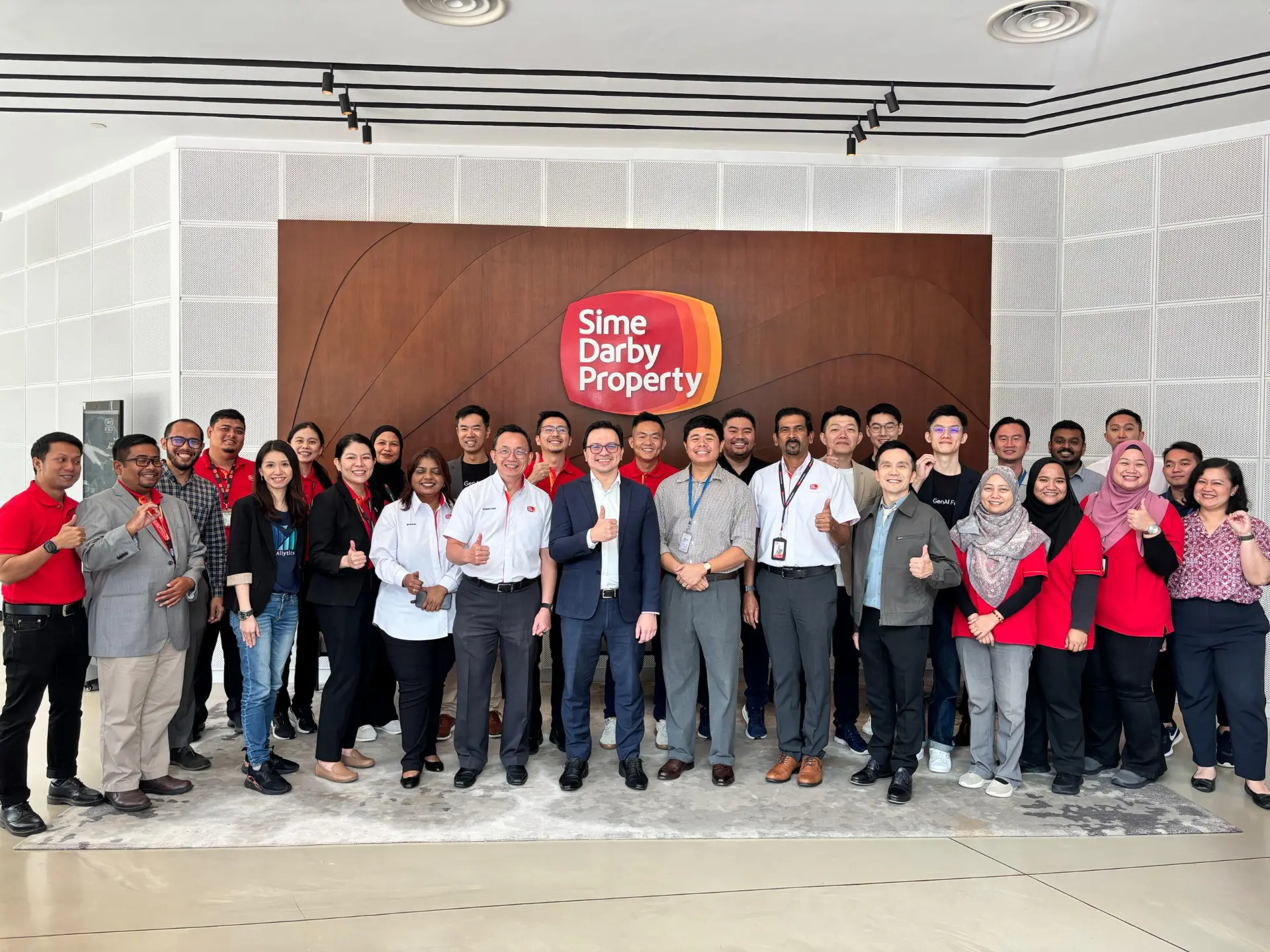 Sime Darby Property Venture Building: Sime Darby Property leadership and GenAI Fund builders at the company headquarters at the start of a venture building engagement.